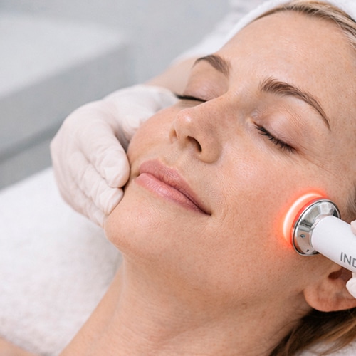 INDIBA Facial Es un tratamiento médico de radiofrecuencia (448 kHz) que actúa en profundidad para rejuvenecer, tensar y mejorar la calidad de la piel. Clínica Adelgar, tu clínica de adelgazamiento y medicina estética en Madrid